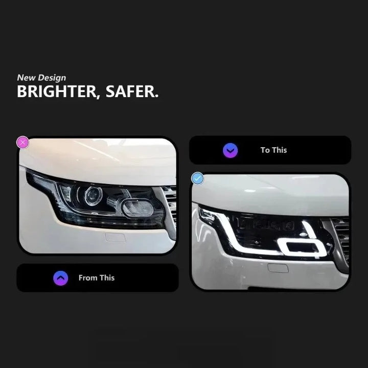 Car Craft Compatible With Land Range Rover Vogue L405 2013-2017 Car Front Upgraded Head Light Lamp Xenon Headlight Retrofit Upgrade Modified Led Drl Hid 2022 Style