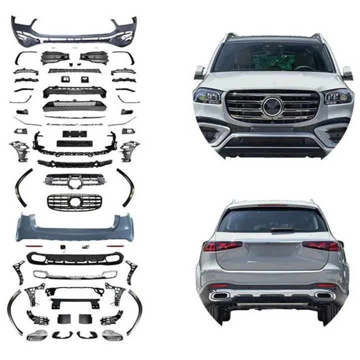 Car Craft Compatible With Mercedes Benz Gls Class W167 X167 2019-2026 Upgrade Facelift Convert To Amg53 Amg Bodykit Front Rear Bumper Grill Wheel Arch Diffuser Tips Skirt Splitter Gls53 Amg53