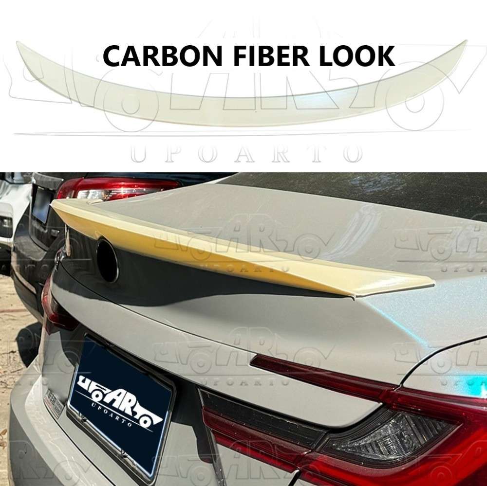 Car Craft Compatible With Toyota Camry 2024+ Rear Trunk Wing Boot Spoiler Lip Splitter Skirt Ar-toyota-0105 Cf Carbon Fiber Look - CAR CRAFT INDIA