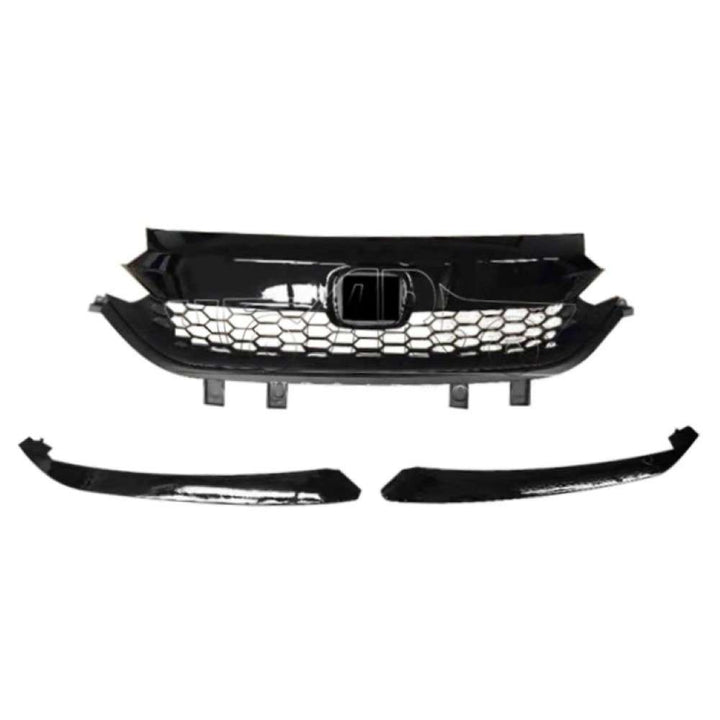 Car Craft Compatible With Honda City Rs 2020-2023 Front Bumper Upper Show Grille With Headlight Lamp Eyebrow Trim Splitter Honeycomb Ar-honda-079 Glossy Black - CAR CRAFT INDIA