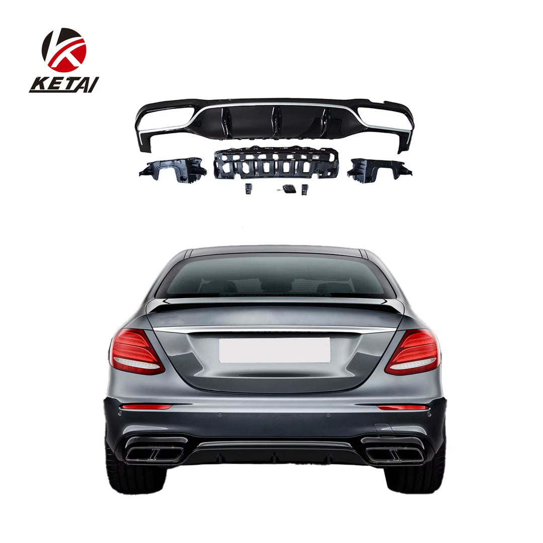 Factory Outlets E63 Style Car Bumper  Rear Diffuser for BENZ W213 AMG Sedan 2017+