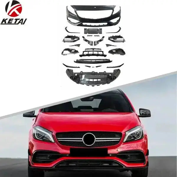 A45 AMG Style Auto PP Bumper Front Lip Rear Diffuser Side