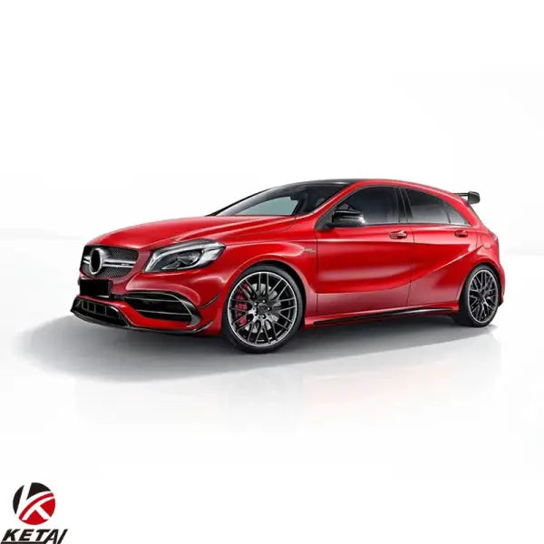 A45 AMG Style Auto PP Bumper Front Lip Rear Diffuser Side Skirt Vents Spoiler Body Kit for BENZ W176 2013-2018