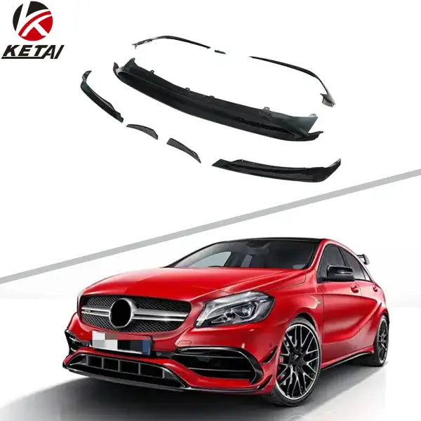 A45 Style Gloss Black PP Car Front Aero Kit for BENZ W176 AMG 2016-2018
