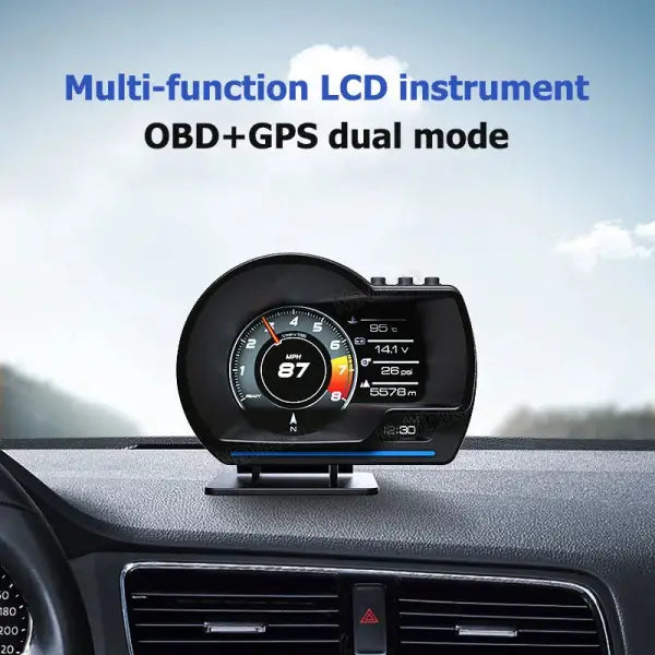 A500 360 HUD OBD2 GPS Smart Head up Display Speed Monitoring 9 Interface Digital Gauge Meter Brake Test OBD Scanner