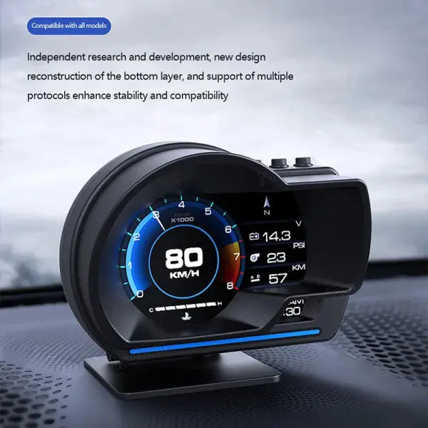 A500 360 HUD OBD2 GPS Smart Head up Display Speed Monitoring 9 Interface Digital Gauge Meter Brake Test OBD Scanner