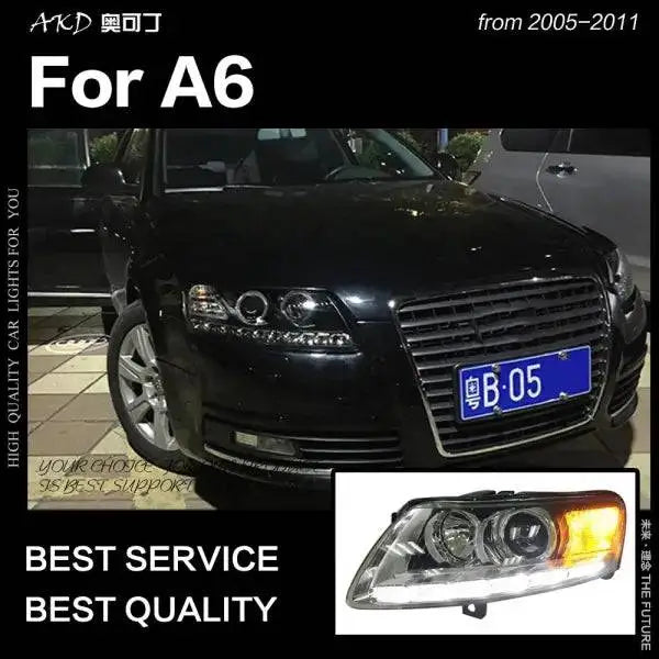 A6 Headlights 2005-2011 A6L C5 C6 LED Headlight LED DRL Hid