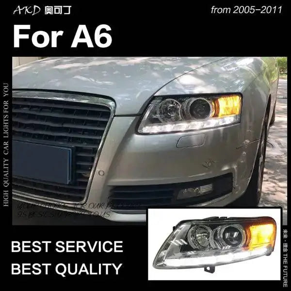 A6 Headlights 2005-2011 A6L C5 C6 LED Headlight LED DRL Hid