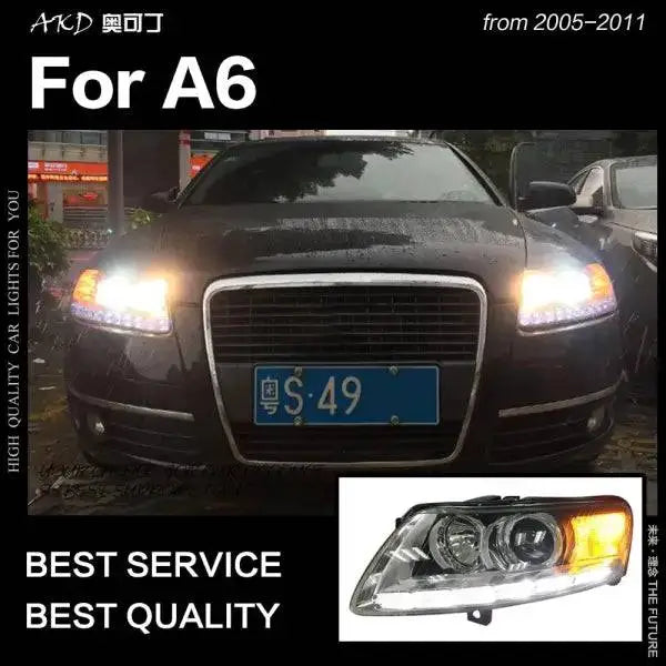 A6 Headlights 2005-2011 A6L C5 C6 LED Headlight LED DRL Hid