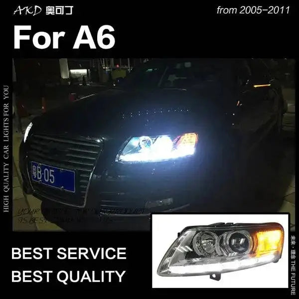 A6 Headlights 2005-2011 A6L C5 C6 LED Headlight LED DRL Hid