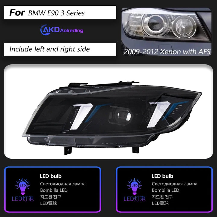 Head Lamp for BMW E90 LED Headlight 2005-2012 Headlights 320i 325i 318i DRL Turn Signal High Beam Angel Eye Projector Lens