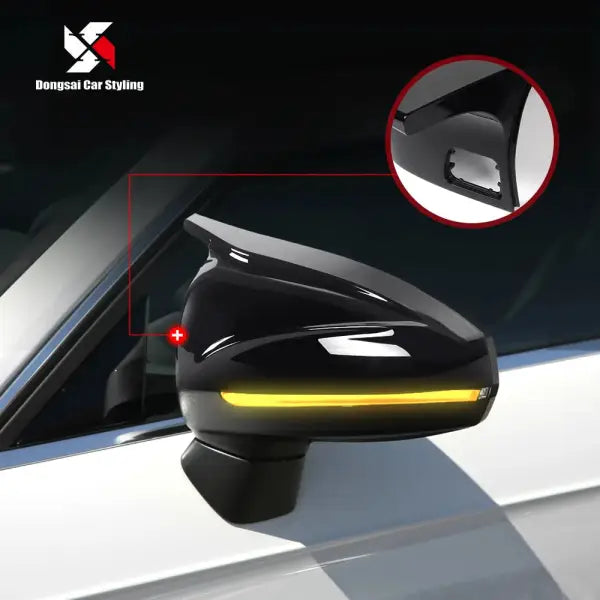 ABS Gloss Black Side View M Look Wing Mirror Caps Covers with Assist for Audi A3 S3 RS3 8V 2014-2020