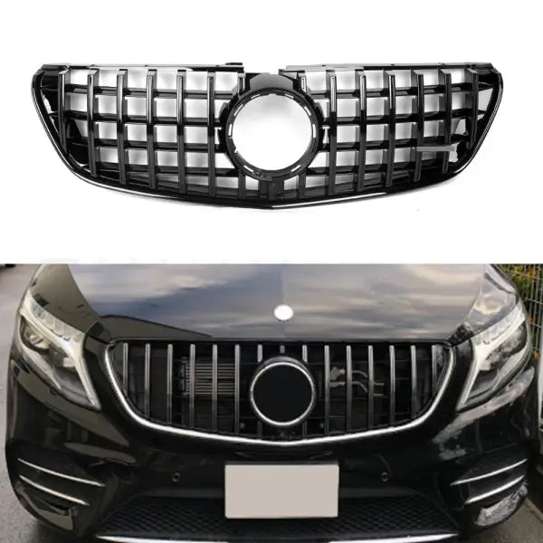 ABS GT Style Front Bumper Grille Grill Mesh for Mercedes Benz V Class W447 Vito V250 V260 2015+