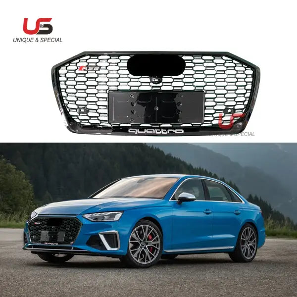 ABS Honeycomb Black Frame Black Mesh RS6 Grille S6 Body Kit for Audi A6 2016 2017 2018