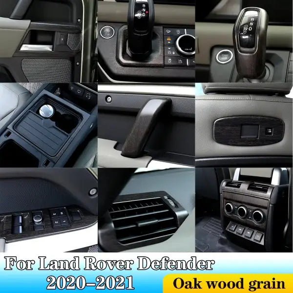 ABS Oak Wood Grain for Land Rover Defender 110 2020-2023 Car Interior Modification Protection Cover Decorative Patch