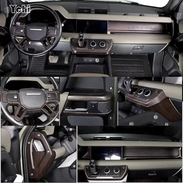 ABS Oak Wood Grain for Land Rover Defender 110 2020-2023 Car Interior Modification Protection Cover Decorative Patch