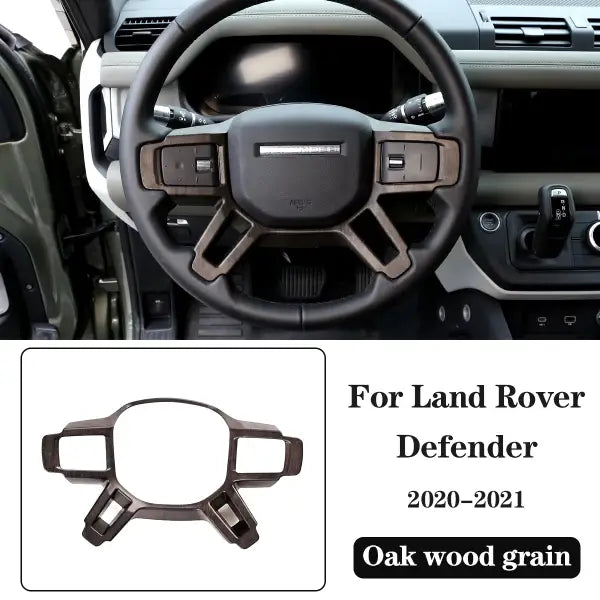 ABS Oak Wood Interior Kit,For Land Rover Defender 110 2020-2021,Car Steering Wheel Cover,Gears,Door Handle Glass Lift Frame ,LHD