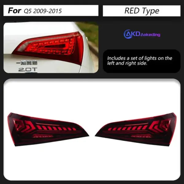 AKD Car Lights for Audi Q5 Q5L LED Tail Light 2008-2018 Q5 Q5L Rear Fog Brake Turn Signal Automotive Accessories