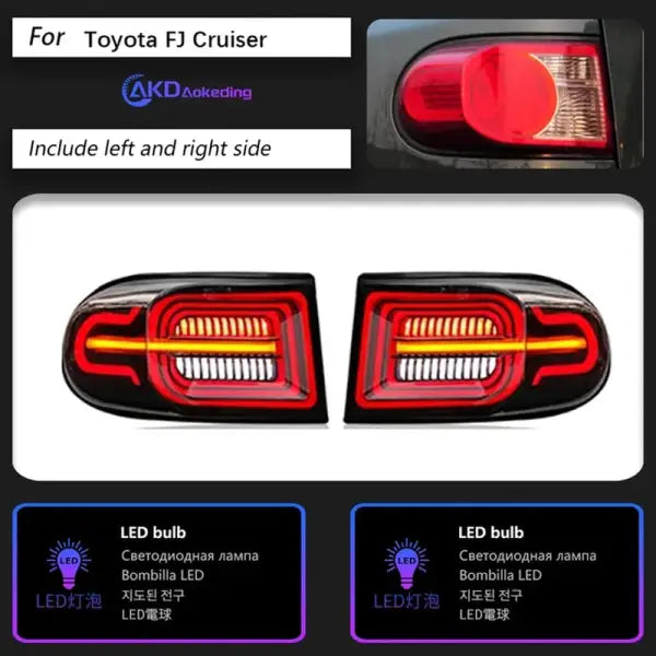 AKD Car Styling Head Lamp for Toyota FJ Cruiser LED Tail Light 2007-2020 FJ Cruiser Rear Fog Brake Turn Signal Auto Accessories