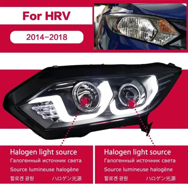 AKD Car Styling for Honda HR-V LED Headlight 2015-2019 Headlights HRV Vezel DRL Turn Signal High Beam Angel Ey Auto Accessories