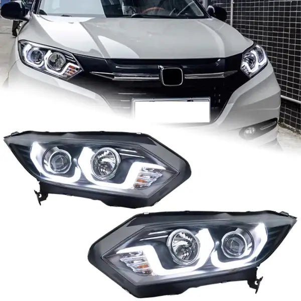 AKD Car Styling for Honda HR-V LED Headlight 2015-2019 Headlights HRV Vezel DRL Turn Signal High Beam Angel Ey Auto Accessories