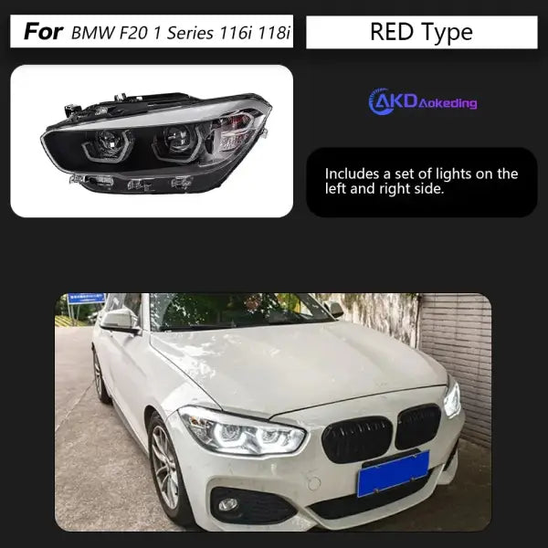 AKD Head Lamp for BMW F20 LED Headlight 2015-2018 Headlights 1 Series 116I 118I DRL Turn Signal High Beam Angel Eye Projector