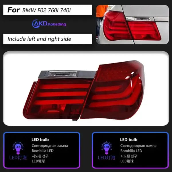 AKD Tail Lamp for BMW F02 LED Tail Light 2008-2014 730I 740I 760I Fog Brake Turn Signal Automotive Accessories