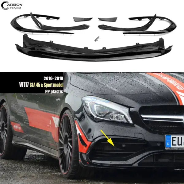 AMG Style Carbon Fiber Front Bumper Chin Lip Front Spoiler Winglet Splitter for Mercedes Benz CLA W117 2013+