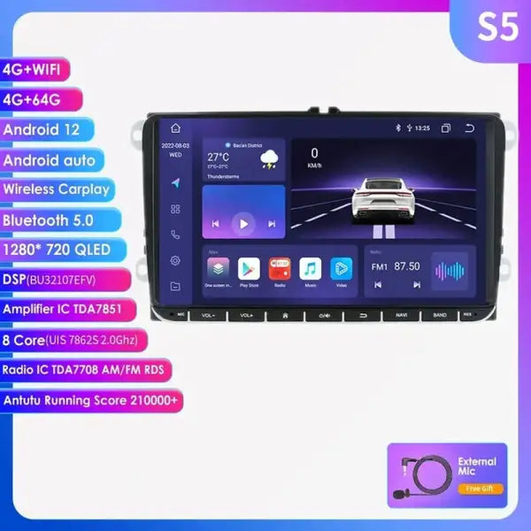 Android Car Multimedia for VW GOLF 5 POLO 6 PASSAT B6 CC Radio TOURAN SCIROCCO CADDY Jetta Amarok Skoda Auto Radio Audio Player