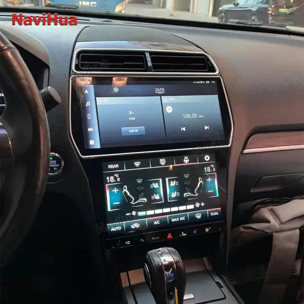 Android Car Radio for Ford Explorer Touch Screen 12.3 Inch Car DVD Player with Air Conditioner Climate AC Control Panel