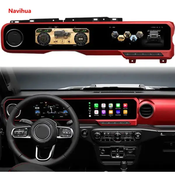 Android Car Radio for Jeep Wrangler Touch Screen Car DVD Multimedia Carplay LCD Dashboard Digital Cluster Speedometer