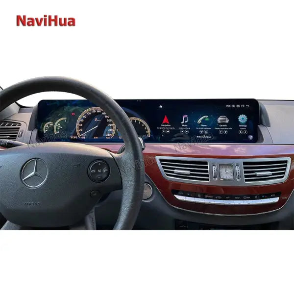 Android Car Radio Stereo Head Unit 12.3 Inch Touch Screen GPS Navigation for Mercedes Benz S Class W221