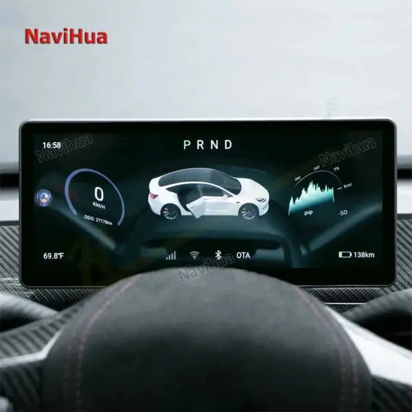 Android System 12.25 Inch LCD Display Touch Screen Speedometer Digital Instrument Cluster Car Dashboard for Model 3 Y