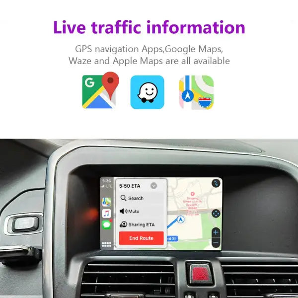 Apple Carplay Inalámbrico Android Auto Decodificador Para Volvo XC60 S60 V40 V60 XC70 XC90 S80 2011-2019 Airplay Car Play Acceso