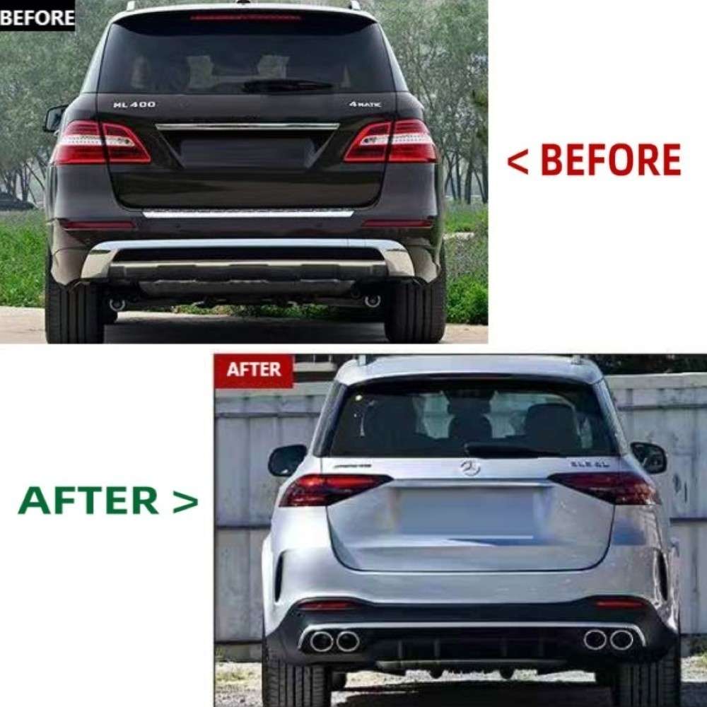 Car Craft Compatible With Mercedes Benz Ml Gle W166 2012-2019 Upgrade Facelift Covert To 2023+ Gle53 Lci Amg Bodykit Bumper Grill Diffuser Headlight Taillight Hood Fender After Lip 1:1 - CAR CRAFT INDIA