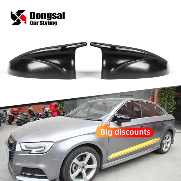 For Audi A3 S3 8V Upgrade ABS Unpainted Side View M Look Wing Mirror Covers Caps Housing 2013+