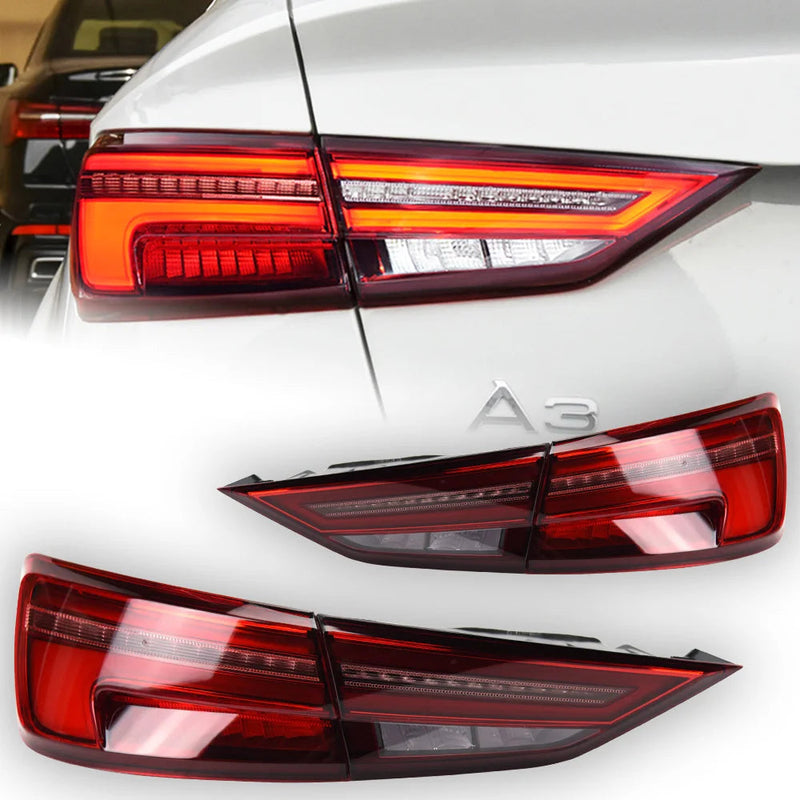 Audi A3 Tail Lights 2013-2019 A3 LED Tail Lamp LED DRL Dynamic Signal Brake Reverse Automotive