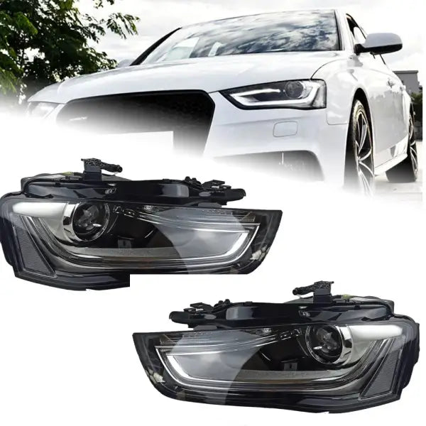 Audi A4 LED Headlight 2013-2016 Headlights A4L DRL Turn Signal High Beam Angel Eye Automotive