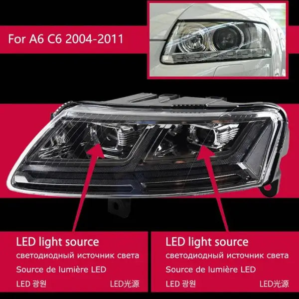 Audi A6 Headlights 2005-2011 A6 C5 C6 LED Headlight Dynamic