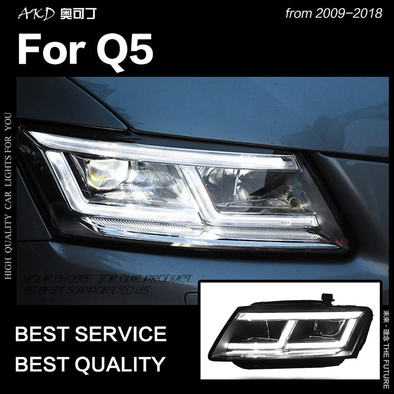 Audi Q5 Headlights 2009-2018 Q5 LED Headlight Projector Lens Siginal DRL Head Lamp Automotive