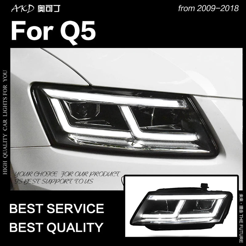 Audi Q5 Headlights 2009-2018 Q5 LED Headlight Projector Lens Siginal DRL Head Lamp Automotive