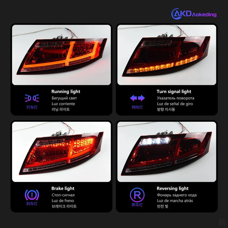 Audi TT Tail Lights 2006-2013 TT LED Tail Lamp Signal DRL Brake Animation Reverse Automotive