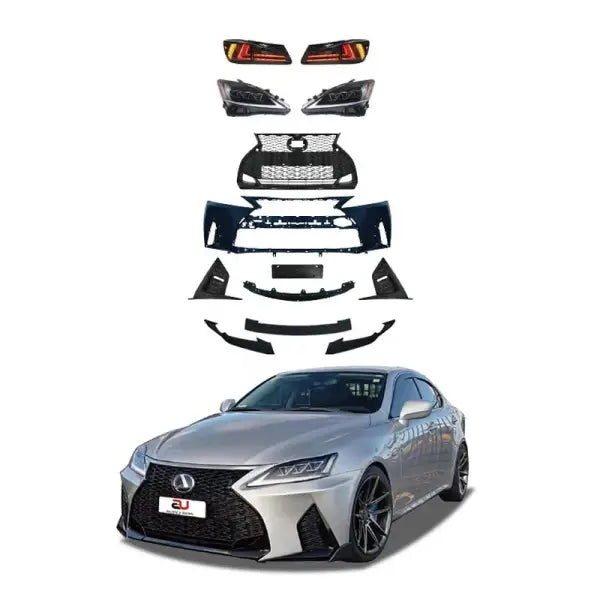 Auto Car Grille Front Bumper IS (06-12) Upgard to 2020 Front Bumper for LEXUS IS 2006 2008 2009 2012 PP Material IS Grille