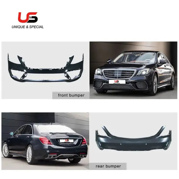 Auto Car Parts S65 Style for Mercedes-Benz W222 to S65 Amg PP Bumper Body Kits Grille 2014-2020 W222 Hood Fender