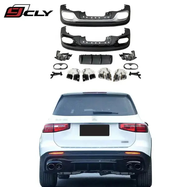 Auto Diffuser for Benz 2019+ GLB W247 X247 SUV Facelift GLB45 AMG Car Diffuser Bumper Diffuser Exhaust Pipe Rear Lip Tips