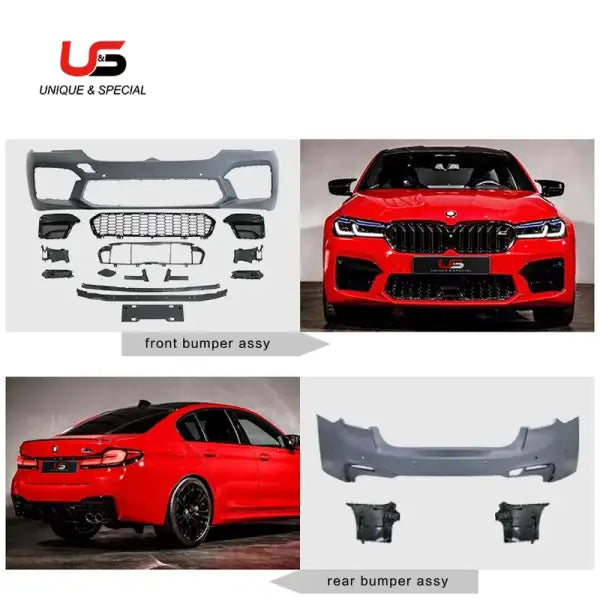 Auto Parts Body Kit for BMW 5 Series 2021 G30/38 Modified to 2021M5 Front and Rear Bumper with Grille Bodykits Side Skirts