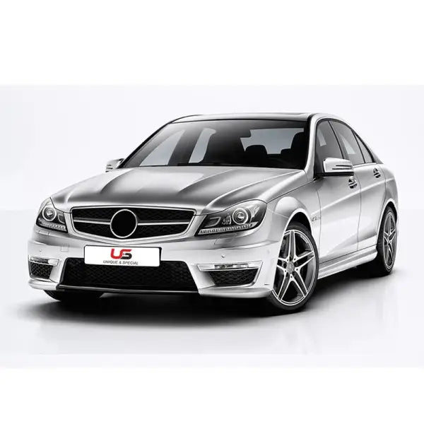 Car Auto Parts for Mercedes-Benz W204 Modified to C63 AMG Body Kit Front Bumper Rear Bumper with Rear Differ Side Skirts