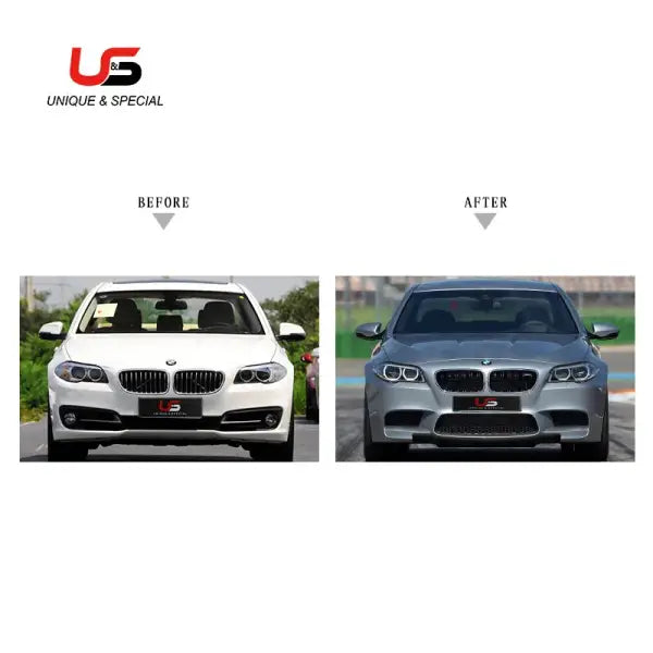 Car Auto Parts M5 Style for 2010-2017 BMW 5 Series F10 M5 PP Bumper Body Kits Side Skirts Exhaust Pipe and Hood Fender