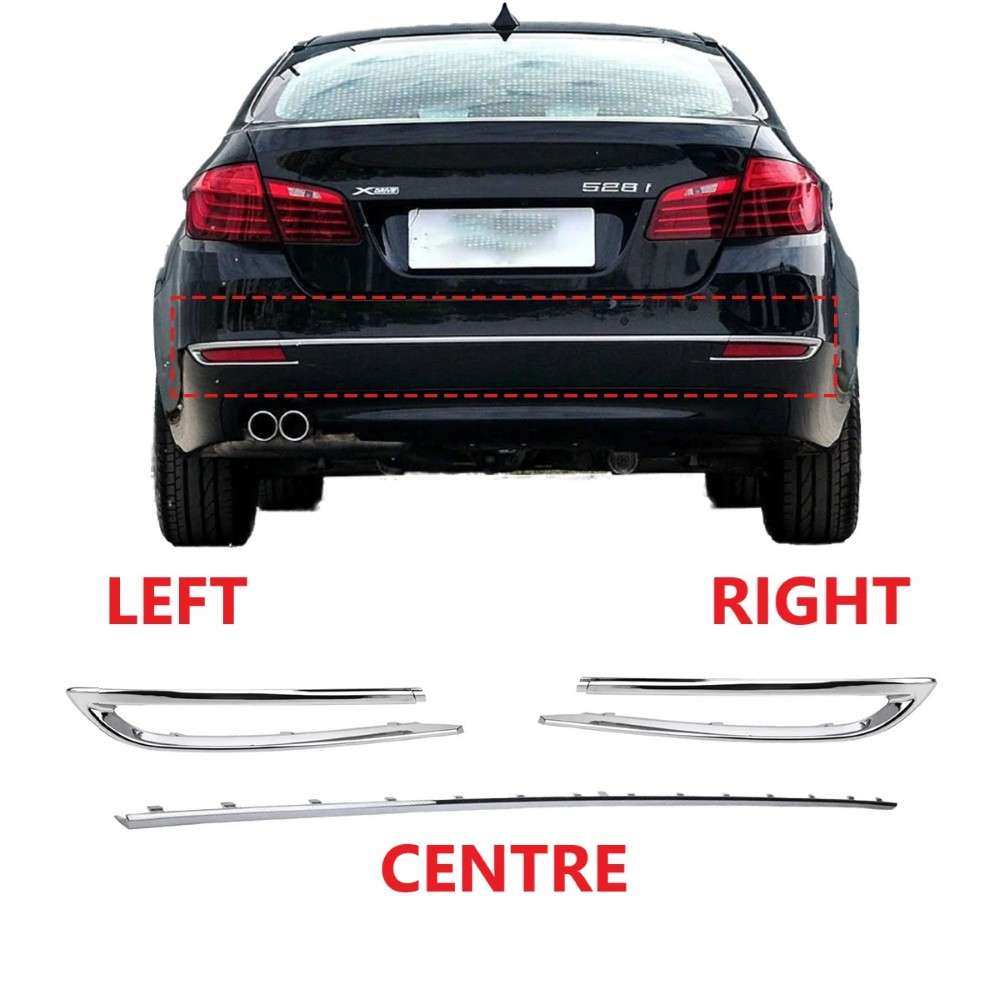 Car Craft Compatible With Bmw 5 Series F10 Lci 2014-2017 Rear Bumper Chrome Trim Protective Rubber Strip Molding 51127341675 Dh Left CC-7978 - CAR CRAFT INDIA