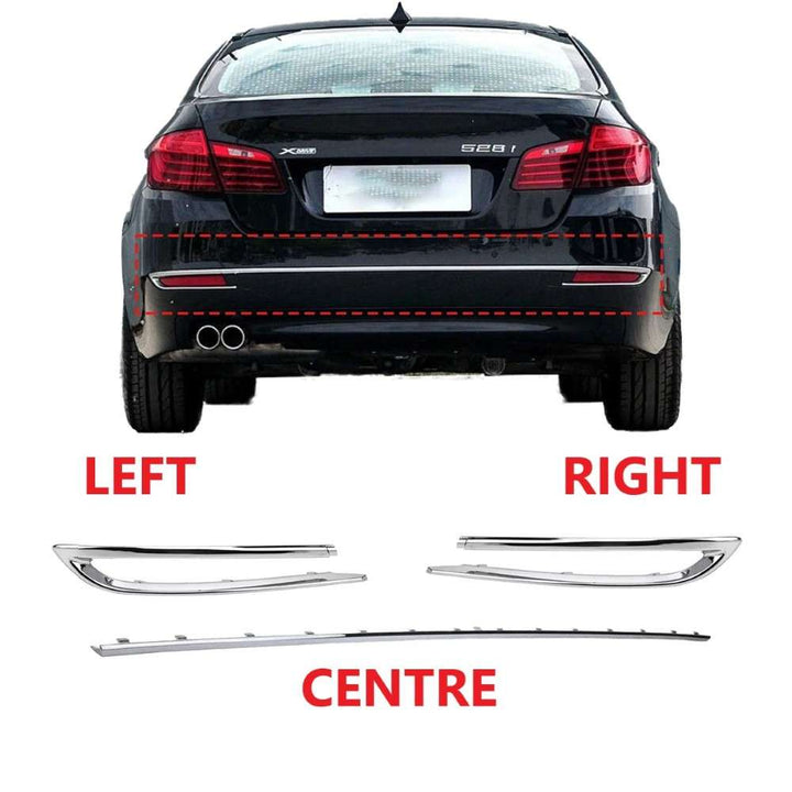 Car Craft Compatible With Bmw 5 Series F10 Lci 2014-2017 Rear Bumper Chrome Trim Protective Rubber Strip Molding 51127341675 Dh Left CC-7978 - CAR CRAFT INDIA